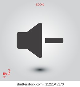 Increase Volume Sound Speaker Icon, stock vector illustration flat design style