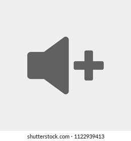 Increase Volume Sound Speaker Icon, stock vector illustration flat design style