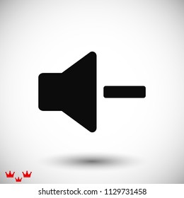 Increase Volume Sound Speaker Icon, stock vector illustration flat design style
