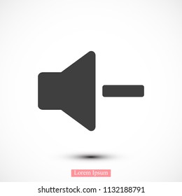 Increase Volume Sound Speaker Icon, stock vector illustration flat design style