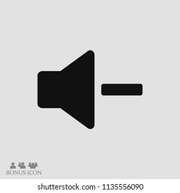 Increase Volume Sound Speaker Icon, stock vector illustration flat design style