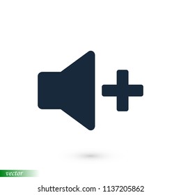Increase Volume Sound Speaker Icon, stock vector illustration flat design style