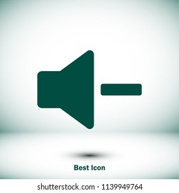 Increase Volume Sound Speaker Icon, stock vector illustration flat design style