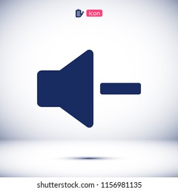 Increase Volume Sound Speaker Icon, stock vector illustration flat design style