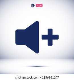 Increase Volume Sound Speaker Icon, stock vector illustration flat design style