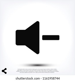 Increase Volume Sound Speaker Icon, stock vector illustration flat design style