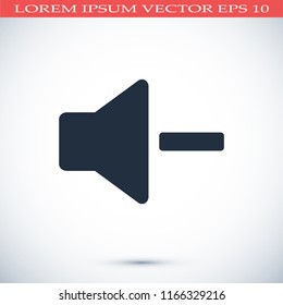 Increase Volume Sound Speaker Icon, stock vector illustration flat design style