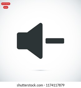 Increase Volume Sound Speaker Icon, stock vector illustration flat design style