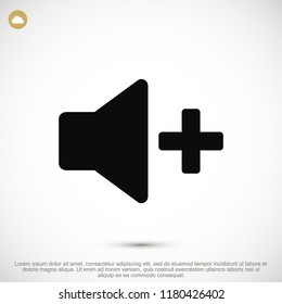 Increase Volume Sound Speaker Icon, stock vector illustration flat design style