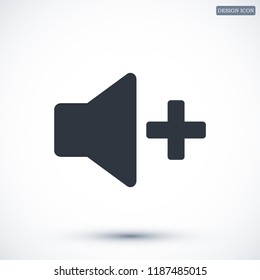 Increase Volume Sound Speaker Icon, stock vector illustration flat design style