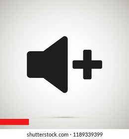 Increase Volume Sound Speaker Icon, stock vector illustration flat design style