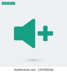 Increase Volume Sound Speaker Icon, stock vector illustration flat design style