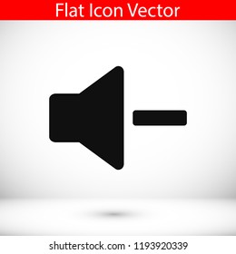 Increase Volume Sound Speaker Icon, stock vector illustration flat design style