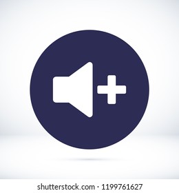Increase Volume Sound Speaker Icon, stock vector illustration flat design style