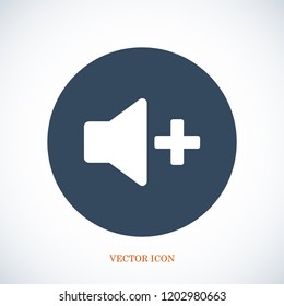 Increase Volume Sound Speaker Icon, stock vector illustration flat design style