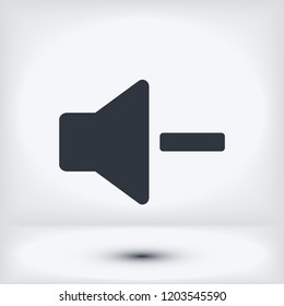 Increase Volume Sound Speaker Icon, stock vector illustration flat design style