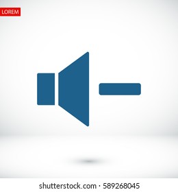 Increase Volume Sound Speaker Icon, vector illustration. Flat design eps 10