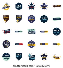 Increase Your Sales with Our Pack of 25 Eye-catching Shop Now Banners