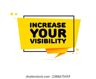 Increase your visibility sign. Flat, yellow, lightning sign, increase your visibility sign. Vector icon