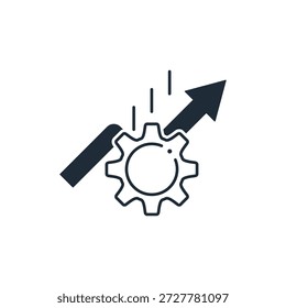 Increased activity. Rapid growth. Change. Vector linear icon illustration isolated on white background.