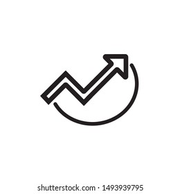 Increased arrow vector symbol icon