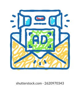 increased brand awareness marketing doodle icon sketch vector. increased brand awareness marketing sign. isolated symbol illustration
