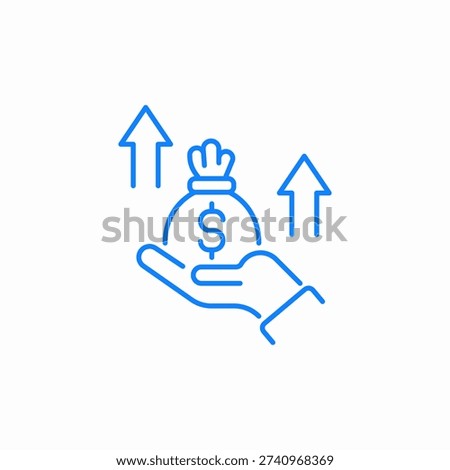 increased earnings icon sign vector