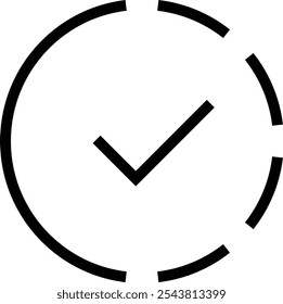 Symbol für höhere Effizienz. Symbol ankreuzen.  Entwicklung eines Kompetenz- und Kompetenzkonzepts. Bearbeitbarer Strich. Vektorgrafik