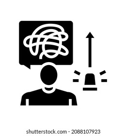 increased errors or accidents glyph icon vector. increased errors or accidents sign. isolated contour symbol black illustration