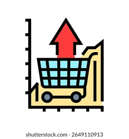 increased food demand color icon vector. increased food demand sign. isolated symbol illustration