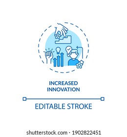 Increased innovation concept icon. Staff training idea thin line illustration. People with different perspectives. Creating opportunities. Vector isolated outline RGB color drawing. Editable stroke