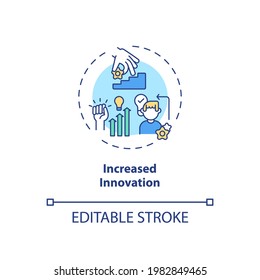 Increased innovation concept icon. Staff training benefit idea thin line illustration. Problem solving promotion. Creating opportunities. Vector isolated outline RGB color drawing. Editable stroke