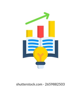 Ilustração de vetor plano de ícone de conhecimento aprimorado