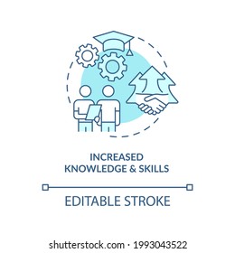 Increased knowledge and skills concept icon. Community development benefit abstract idea thin line illustration. Adaptability and flexibility. Vector isolated outline color drawing. Editable stroke
