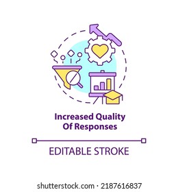 Increased quality of responses concept icon. Advantage of digital engagement abstract idea thin line illustration. Isolated outline drawing. Editable stroke. Arial, Myriad Pro-Bold fonts used