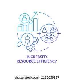 Increased resource efficiency blue gradient concept icon. Development. Market segmentation benefit abstract idea thin line illustration. Isolated outline drawing. Myriad Pro-Bold font used