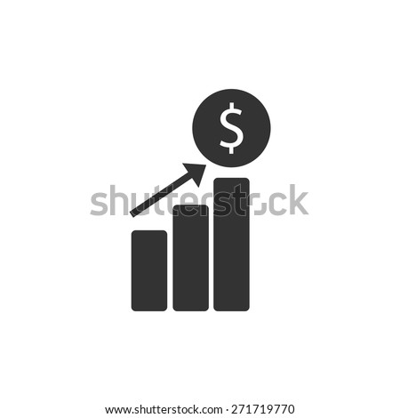 Increased revenue icon vector illustration eps10 on white background