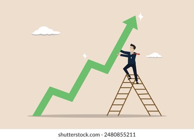 Gráfico de aumento de ingresos, inversión, patrimonio o ingresos, líder de empresa inteligente aumenta el Registrarse de gráfico.