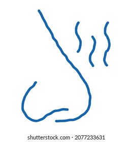 Increased Sense Of Smell Symptomp sketch icon vector. Hand drawn blue doodle line art isolated symbol illustration