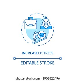 Increased Stress Concept Icon. Staff Training Disadvantage Idea Thin Line Illustration. High Depression Levels. Increasing Absence Rates. Vector Isolated Outline RGB Color Drawing. Editable Stroke