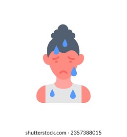 Increased Sweating icon in vector. Illustration