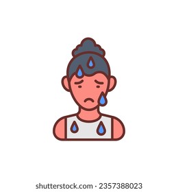 Increased Sweating icon in vector. Illustration