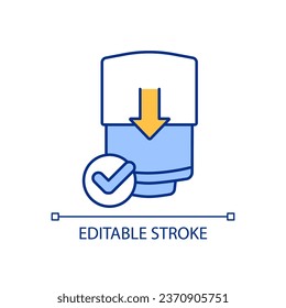 Increases boiler efficiency RGB color icon. Insulate hot water cylinders. Reduce heat loss. Isolated vector illustration. Simple filled line drawing. Editable stroke. Arial font used