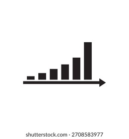 Increasing bar chart icon showing business growth and financial progress data