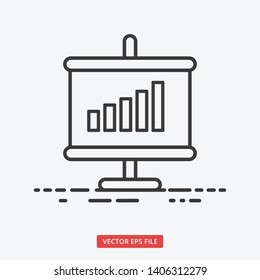 Increasing bar chart modern business outlined vector icon