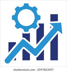 Increasing Bar Graph Icon Element For Design