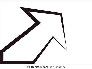 Increasing black arrow on white background.