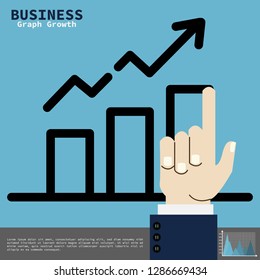Increasing business graph vector illustration.