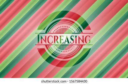 Increasing christmas colors style badge. Vector Illustration. Detailed.