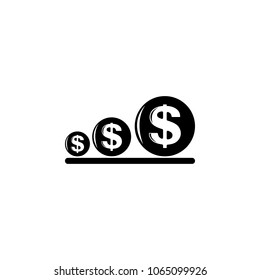 increasing coins of the dollar icon. Element of finance illustration. Premium quality graphic design icon. Signs and symbols collection icon for websites, web design, mobile app on white background